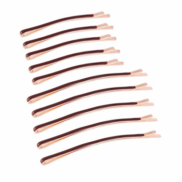 Jumbo Bobby Pins Metal Hair Pins  Hair Clips for Hair Decoration, 10pcs (5 long and 5 short) (Brown)