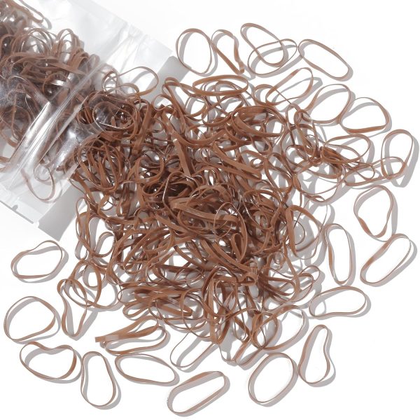 Elastic Hair Bands, Rubber Bands for Hair, Small Hair Ties, 300pcs, Light Brown